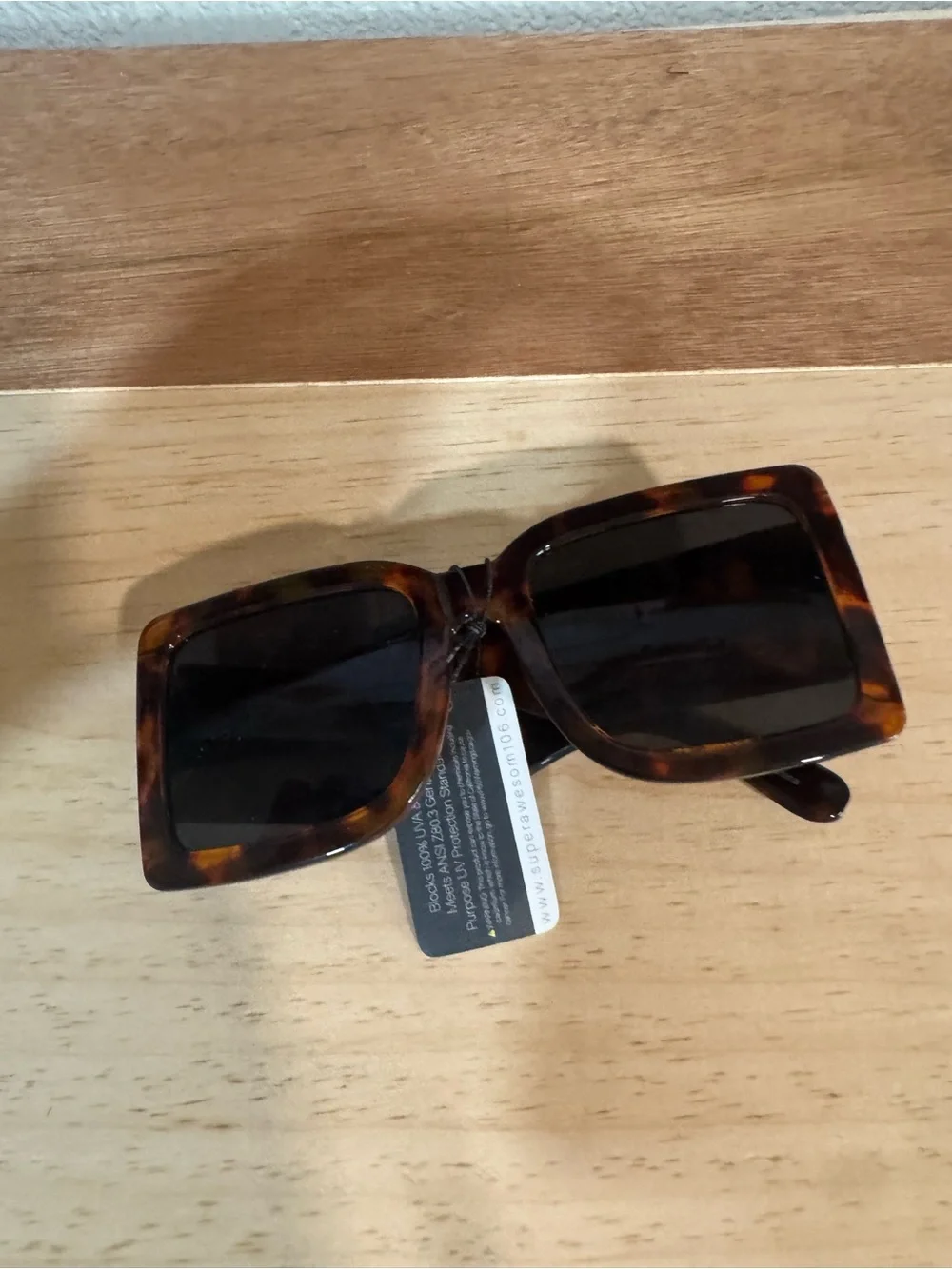 SA106 Womens Thick Temple Square Rectangle Sleek Plastic Clean Sunglasses